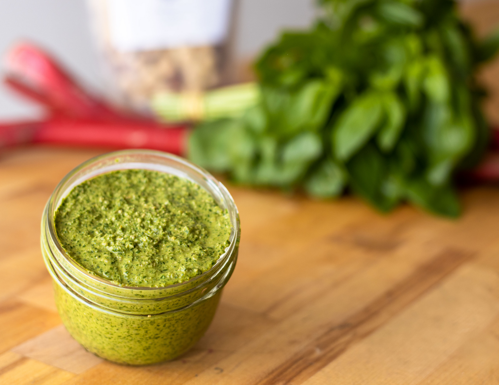 Basil Rhubarb Pesto