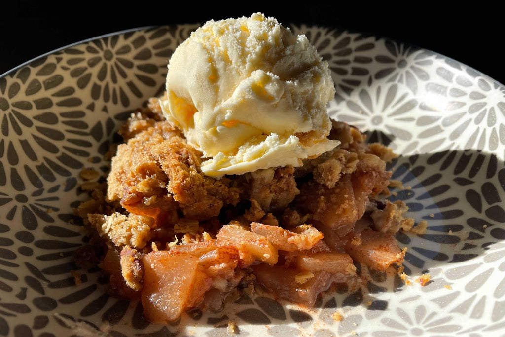 Pear Apple Crisp with Frozen Custard